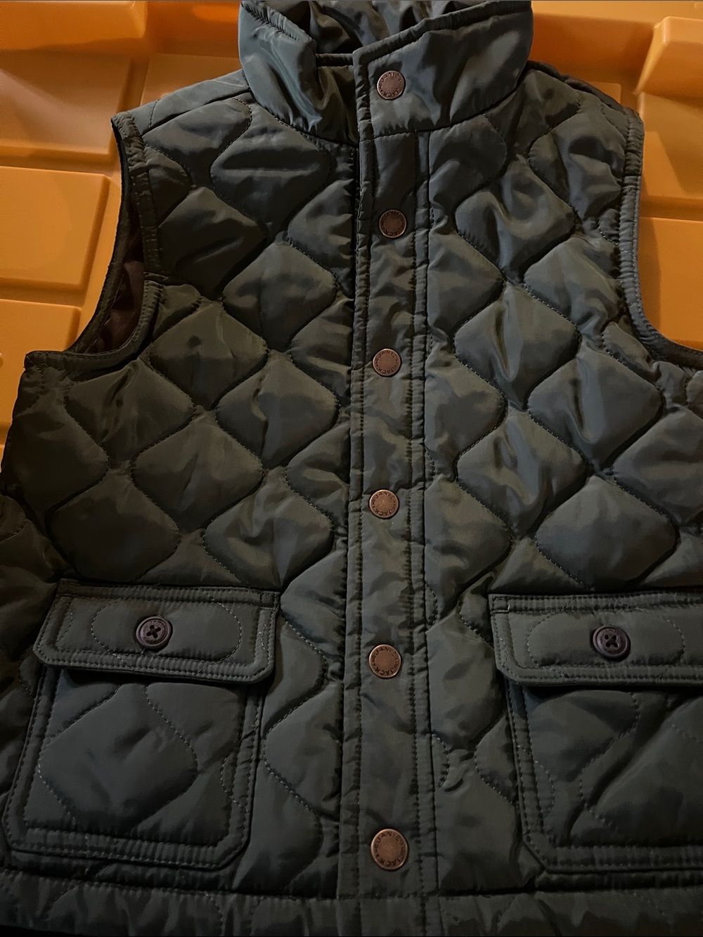 Janie and Jack Quilted Puffer Vest in Dark Green